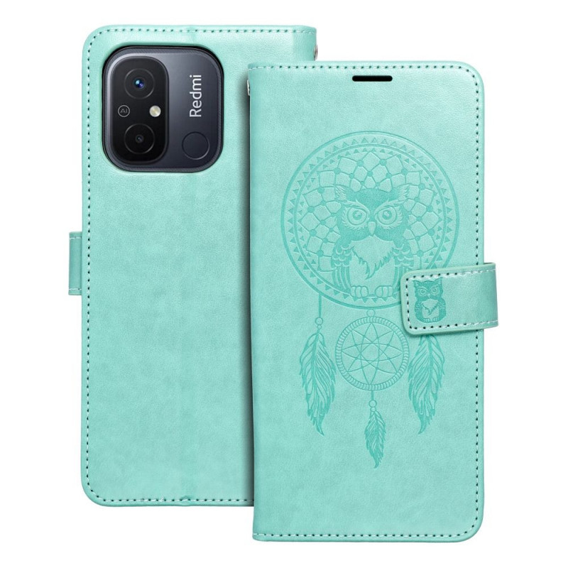 Peňaženkové puzdro MEZZO Book na XIAOMI Redmi 12C Lapač snov  Zelený