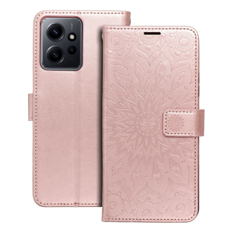 Peňaženkové puzdro MEZZO Book na XIAOMI Redmi Note 12 4G Mandala  Ružovo-zlatý