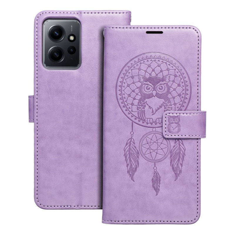 Peňaženkové puzdro MEZZO Book na XIAOMI Redmi Note 12 5G Lapač snov  Fialový (Purple)