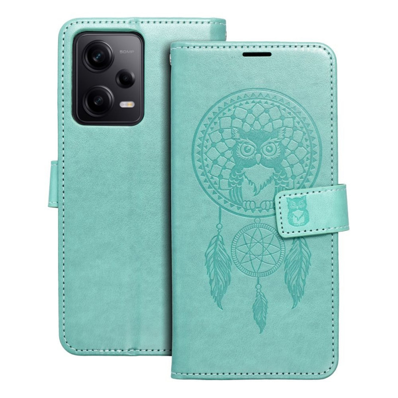 Peňaženkové puzdro MEZZO Book na XIAOMI Redmi Note 12 Pro 5G Lapač snov  Zelený