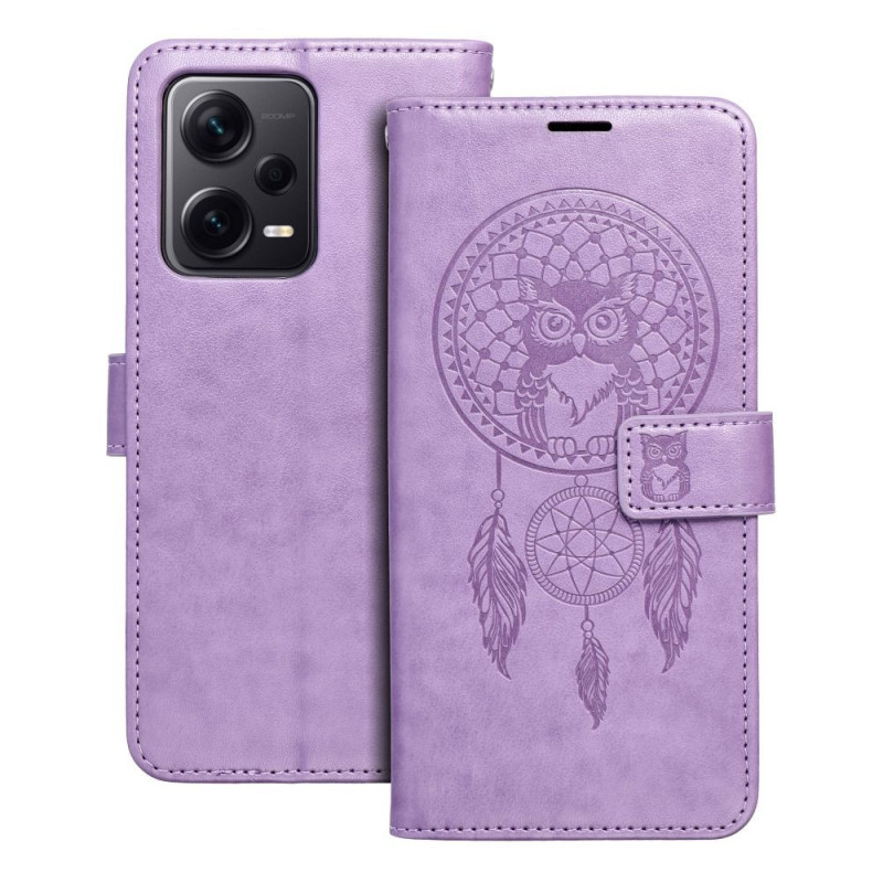Peňaženkové puzdro MEZZO Book na XIAOMI Redmi Note 12 Pro Plus 5G Lapač snov  Fialový (Purple)