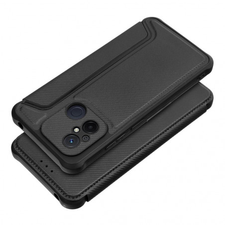 Peňaženkové puzdro Razor Book na XIAOMI Redmi 12C Uhlíkové vlákno, Karbónový vzor  Čierny