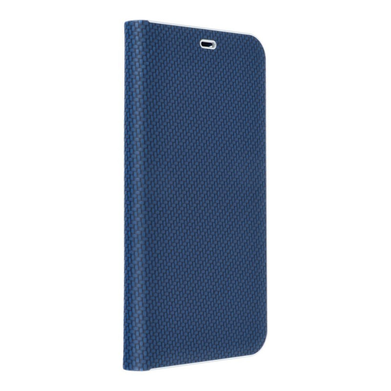 Peňaženkové puzdro LUNA Book Carbon na XIAOMI 13 Uhlíkové vlákno, Elegant  Modrý
