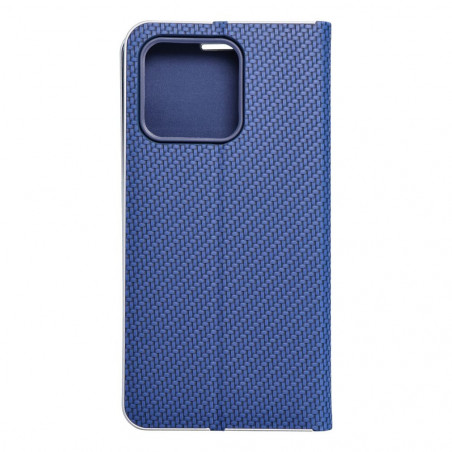 Peňaženkové puzdro LUNA Book Carbon na XIAOMI 13 Uhlíkové vlákno, Elegant  Modrý