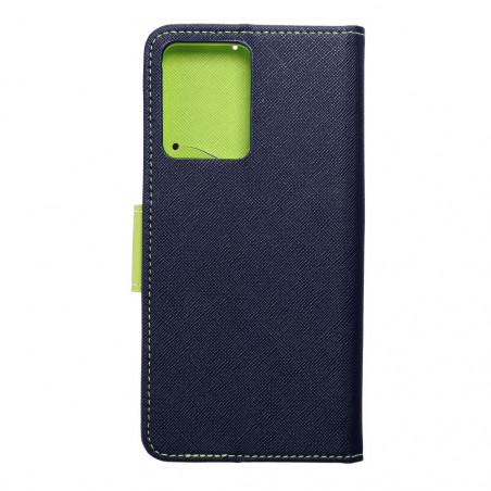 Peňaženkové puzdro Fancy Book na XIAOMI Redmi Note 12 4G Námornícka modrá / Limetkovo zelený