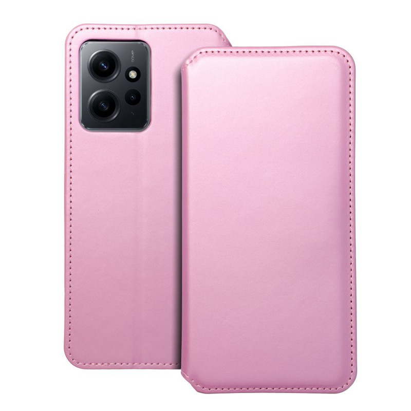 Peňaženkové puzdro Dual Pocket book na XIAOMI Redmi Note 12 4G Svetlo ružový 