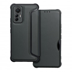 Peňaženkové puzdro Razor Book na XIAOMI 12 Lite Uhlíkové vlákno, Karbónový vzor  Čierny