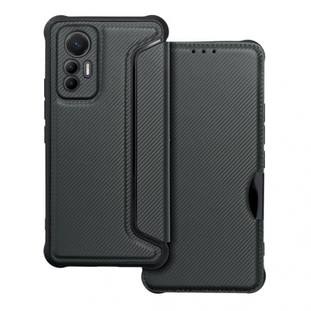Peňaženkové puzdro Razor Book na XIAOMI 12 Lite Uhlíkové vlákno, Karbónový vzor  Čierny