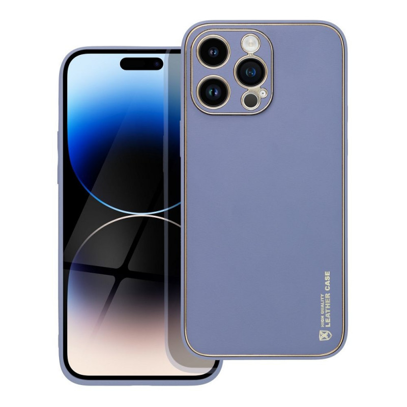 Kryt Leather na Apple iPhone 14 Pro Max Modrý