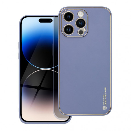 Kryt Leather na Apple iPhone 14 Pro Max Modrý