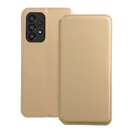 Peňaženkové puzdro Dual Pocket book na Samsung Galaxy A33 Zlatý