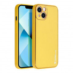 Kryt Leather na Apple iPhone 14 Žltý