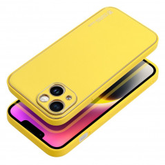 Kryt Leather na Apple iPhone 14 Žltý