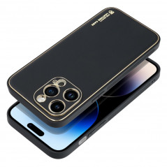 Kryt Leather na Apple iPhone 14 Pro Max Čierny