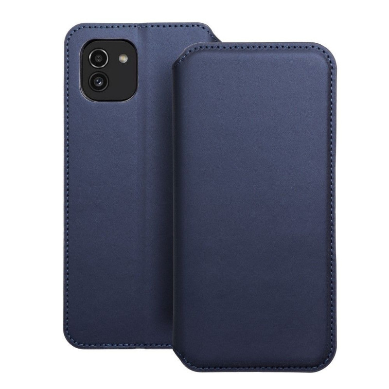 Peňaženkové puzdro Dual Pocket book na Samsung Galaxy A03 Tmavší modrý 