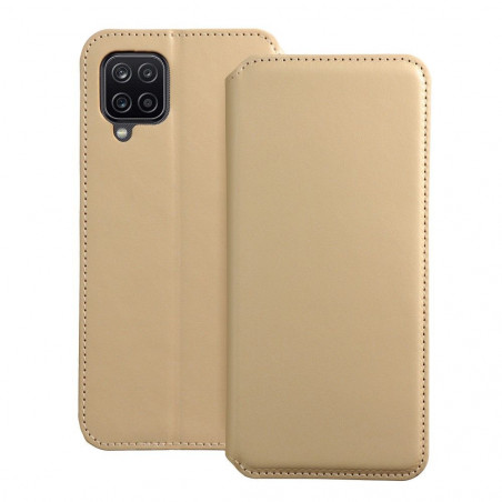 Peňaženkové puzdro Dual Pocket book na Samsung Galaxy M12 Zlatý 