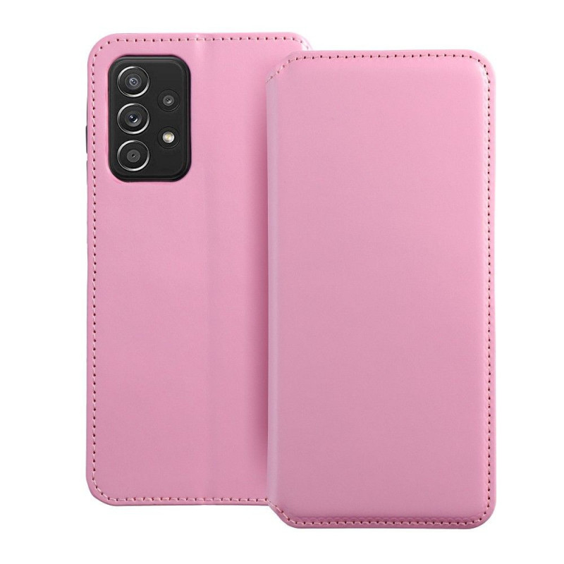 Peňaženkové puzdro Dual Pocket book na Samsung Galaxy A52 LTE Svetlo ružový 