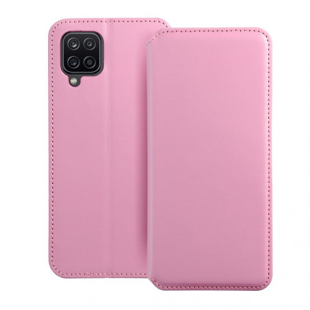 Peňaženkové puzdro Dual Pocket book na Samsung Galaxy M12 Svetlo ružový 