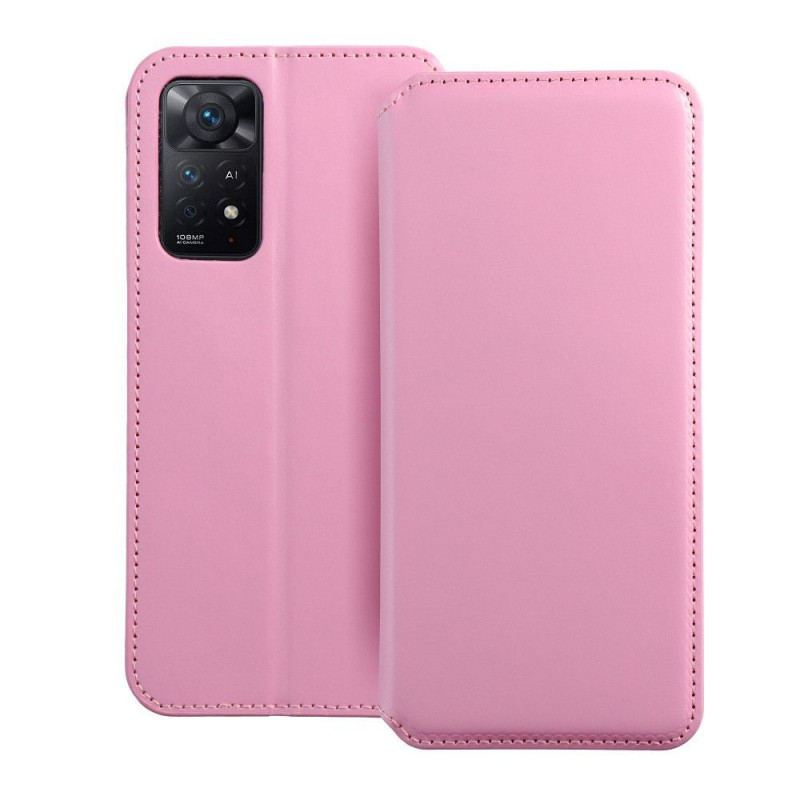 Peňaženkové puzdro Dual Pocket book na XIAOMI Redmi Note 11 Pro 5G Svetlo ružový 