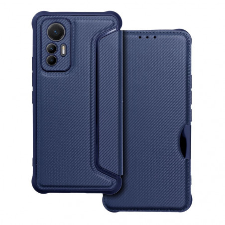 Peňaženkové puzdro Razor Book na XIAOMI 12 Lite Uhlíkové vlákno, Karbónový vzor Modrý