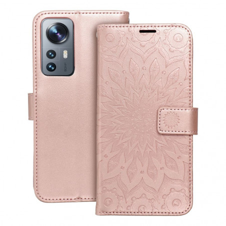 Peňaženkové puzdro MEZZO Book na XIAOMI 12 Lite Mandala  Ružovo-zlatý