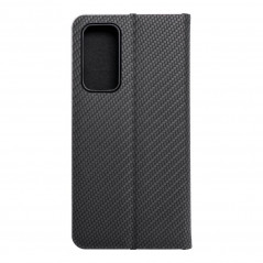 Peňaženkové puzdro LUNA Book Carbon na XIAOMI 12 Lite Uhlíkové vlákno, Elegant Čierny