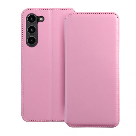 Peňaženkové puzdro Dual Pocket book na Samsung Galaxy S23 Plus 5G Svetlo ružový