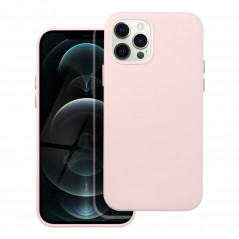 Kryt Leather Mag Cover na Apple iPhone 12 Pro Elegant MagSAFE Pieskovo ružový