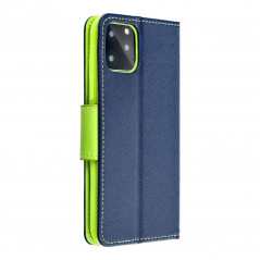 Peňaženkové puzdro Fancy Book na Apple iPhone 14 Pro Max Námornícka modrá / Limetkovo zelený