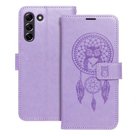 Peňaženkové puzdro MEZZO Book na Samsung Galaxy S21 FE 5G Lapač snov Fialový (Purple)