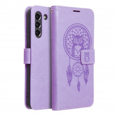 Peňaženkové puzdro MEZZO Book na Samsung Galaxy S21 FE 5G Lapač snov Fialový (Purple)