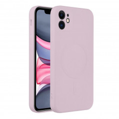Kryt Silicone Mag Cover na Apple iPhone 11 MagSAFE  Ružový