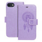 Peňaženkové puzdro MEZZO Book na Apple iPhone SE 2020 Lapač snov  Fialový (Purple)