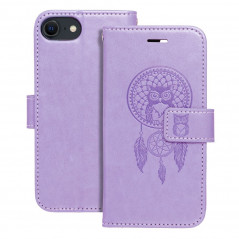 Peňaženkové puzdro MEZZO Book na Apple iPhone SE 2022 5G Lapač snov Fialový (Purple)