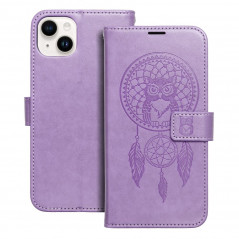 Peňaženkové puzdro MEZZO Book na Apple iPhone 14 Plus Lapač snov  Fialový (Purple)