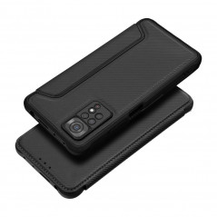 Peňaženkové puzdro Razor Book na XIAOMI Redmi 10C Uhlíkové vlákno, Karbónový vzor  Čierny
