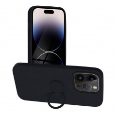 Kryt Silicone ring na Apple iPhone 14 Pro Čierny
