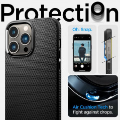 Kryt Spigen  Liquid Air na Apple iPhone 14 Pro Max Matná čierna