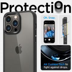 Kryt Spigen Ultra Hybrid na Apple iPhone 14 Pro Max Krištáľovo čistý  Matná čierna