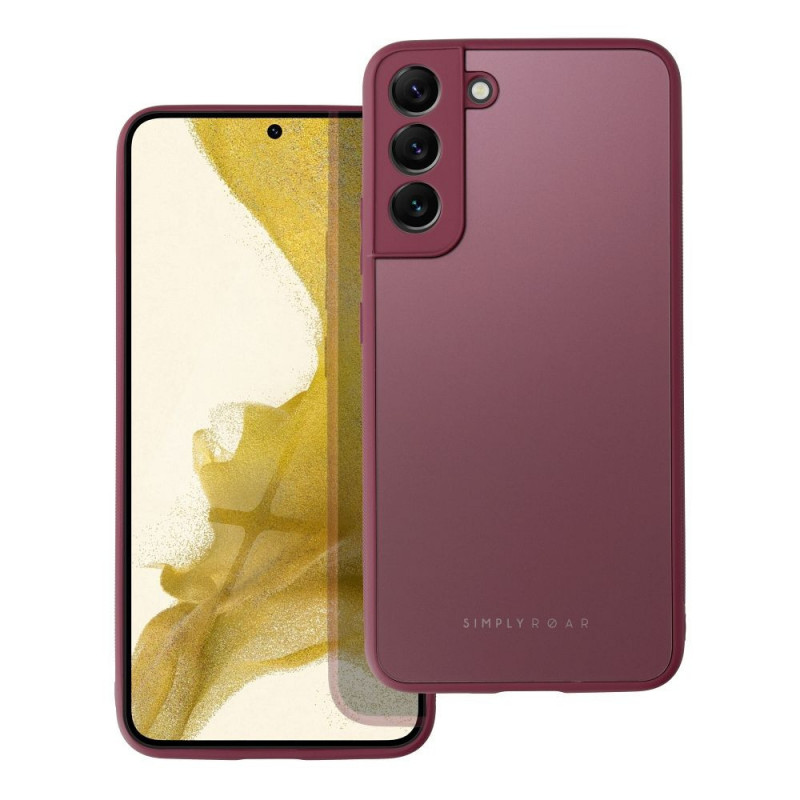 Kryt Roar Matte Glass na Samsung Galaxy S22 Plus Štýlový  Vinovo červený