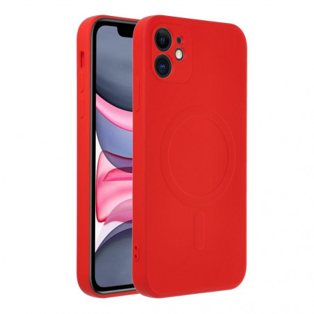 Kryt Silicone Mag Cover na Apple iPhone 11 MagSAFE Červený