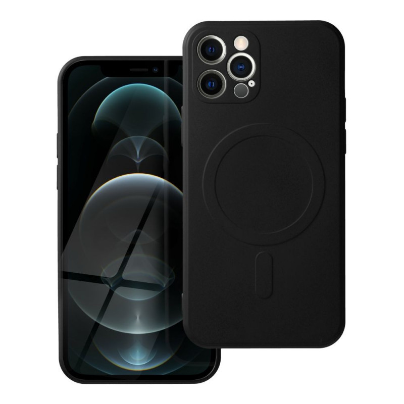Kryt Silicone Mag Cover na Apple iPhone 12 Pro MagSAFE  Čierny