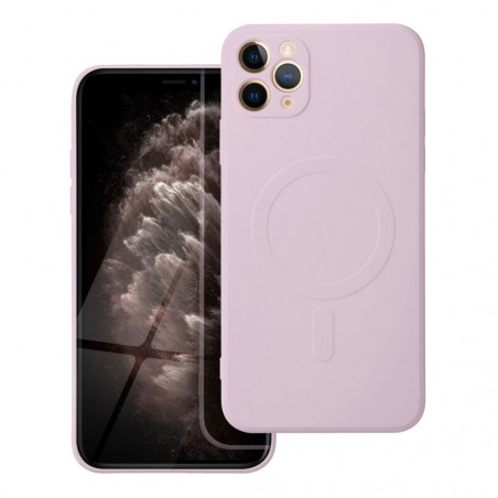 Kryt Silicone Mag Cover na Apple iPhone 11 Pro Max MagSAFE Ružový