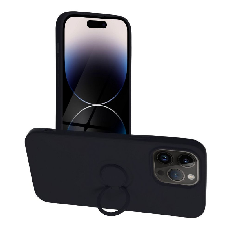Kryt Silicone ring na Apple iPhone 14 Pro Max Čierny