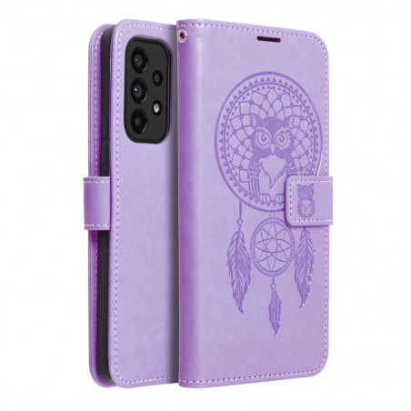 Peňaženkové puzdro MEZZO Book na Samsung Galaxy A52 5G Lapač snov Fialový (Purple)