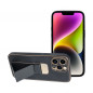 Kryt LEATHER Case Kickstand na Apple iPhone 14 Pro Max Čierny