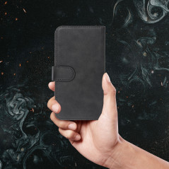 Univerzálne puzdro, Peňaženkové puzdro COMMON book na Samsung Galaxy A34 Elegant, Mäkká podšívka vo vnútri  Čierny