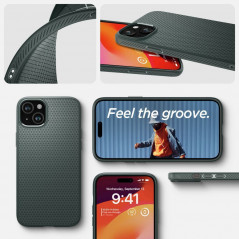 Kryt Spigen  Liquid Air na Apple iPhone 15 Temne zelená
