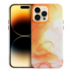 Kryt Leather Mag Cover na Apple iPhone 15 Elegant  MagSAFE  Oranžová škvrna