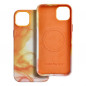 Kryt Leather Mag Cover na Apple iPhone 15 Plus Elegant  MagSAFE  Oranžová škvrna